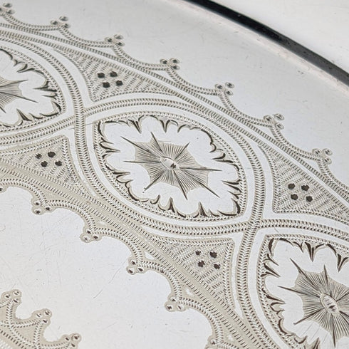 1898 年英國古董鍍銀薩爾瓦直徑 31 公分埃爾金頓