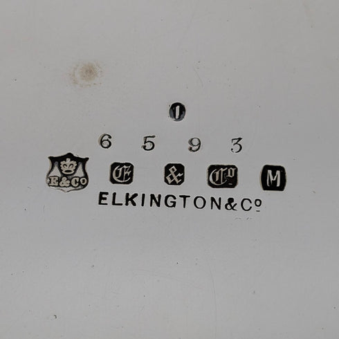 1898 年英國古董鍍銀薩爾瓦直徑 31 公分埃爾金頓