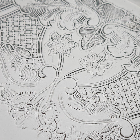 Vintage Canadian silver plate round legless Salva, diameter 37cm