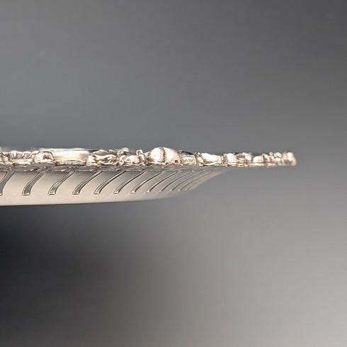 Vintage Canadian silver plate round legless Salva, diameter 37cm