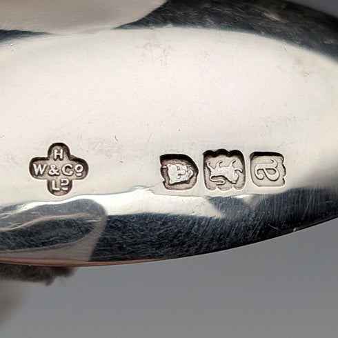 1896 British antique sterling silver tea caddy spoon by Horace Woodwood