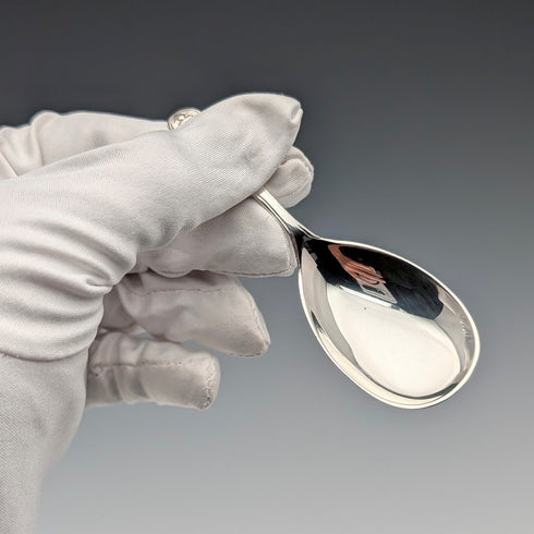 1896 British antique sterling silver tea caddy spoon by Horace Woodwood