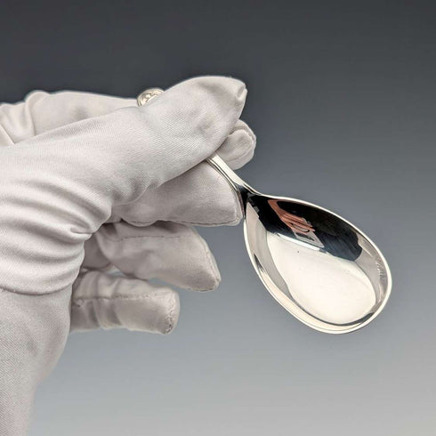 1896 British antique sterling silver tea caddy spoon by Horace Woodwood