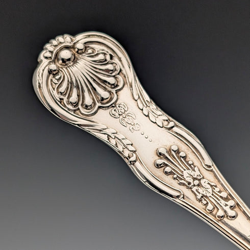 1843 British antique sterling silver mustard spoon x 3, total 91g, Samuel Hayne & Dudley Carter