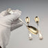 1843 British antique sterling silver mustard spoon x 3, total 91g, Samuel Hayne & Dudley Carter
