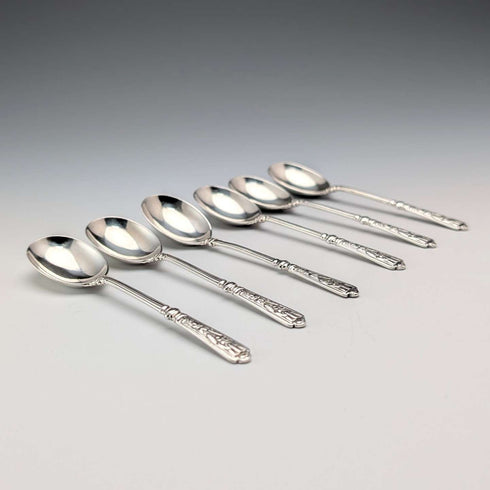 1885 年英國古董純銀茶匙 x6 共 76 克約翰圓形