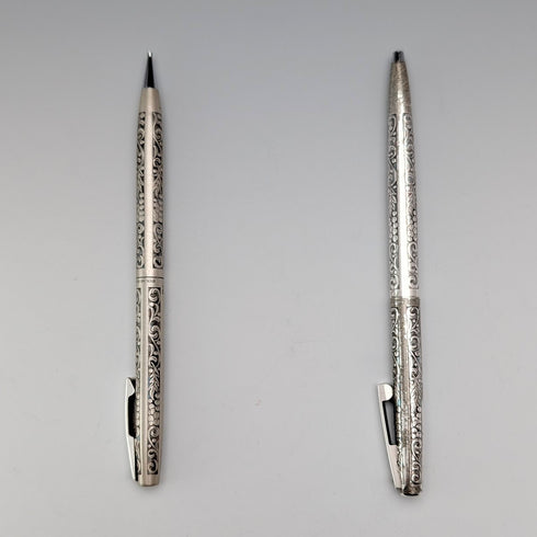 米国ヴィンテージ シェーファー 純銀製 シャープペンシル・ボールペンセット ケース入