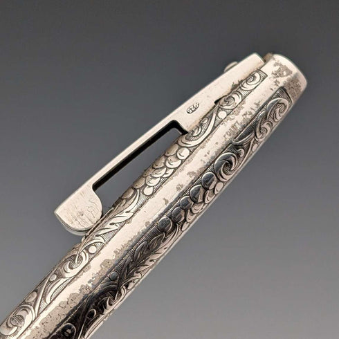 Vintage American Sheaffer sterling silver mechanical pencil and ballpoint pen set in case