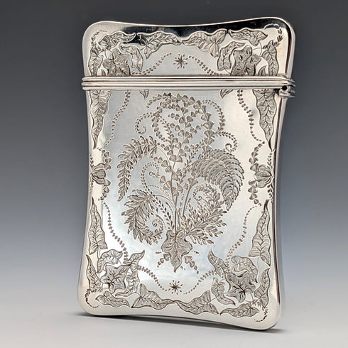 1878年 英国アンティーク 純銀製 カードケース 92g Robert Thornton