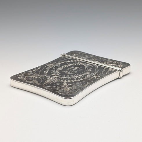 1878年 英国アンティーク 純銀製 カードケース 92g Robert Thornton