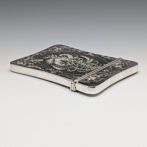 1878年 英国アンティーク 純銀製 カードケース 92g Robert Thornton