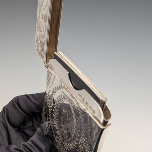 1878年 英国アンティーク 純銀製 カードケース 92g Robert Thornton