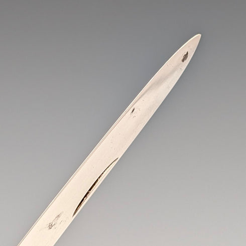 1883 British antique white mother-of-pearl handle, pure silver blade penknife, William Morton