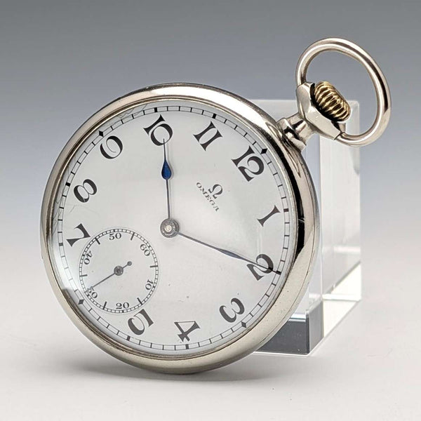 Circa 1930 Vintage Omega pocket watch Alloy case Open face Good working condition