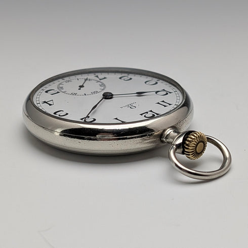 1930年頃 ヴィンテージ オメガ 懐中時計 合金ケース オープンフェース 動作良好