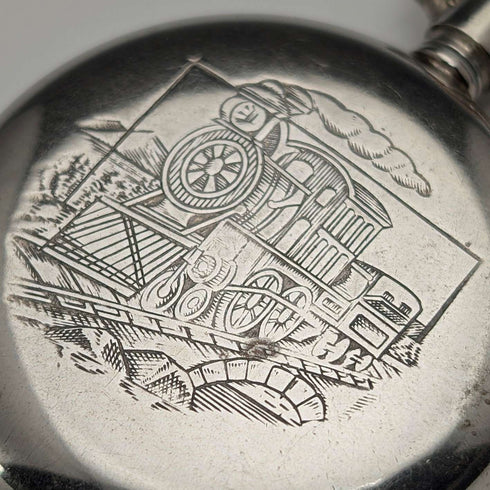 Circa 1915 Antique Omega Pocket Watch Diameter 53mm Railroad Watch Alloy Case In Good Working Condition