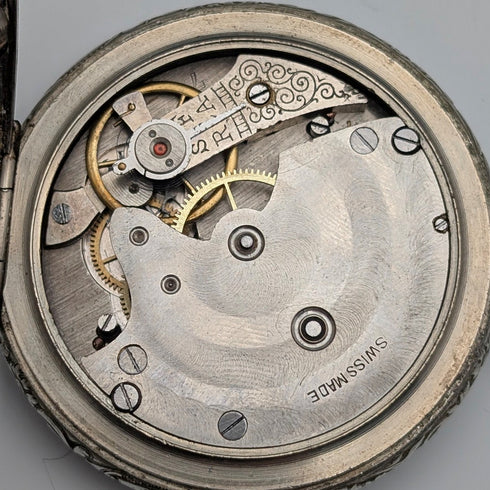 アンティーク スイスCivitas 懐中時計 45mm装飾ケース 動作良好