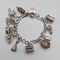 1975 British Vintage Sterling Silver Charm Bracelet 48g LC