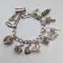 1975 British Vintage Sterling Silver Charm Bracelet 48g LC