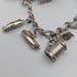 1975 British Vintage Sterling Silver Charm Bracelet 48g LC