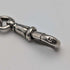 Circa 1900 British antique sterling silver Albert chain, 75g, with sterling silver Vesta case