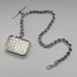Circa 1900 British antique sterling silver Albert chain, 80g, with sterling silver Vesta case