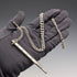 Circa 1900 British antique sterling silver Albert chain, 38g, with push-type pencil