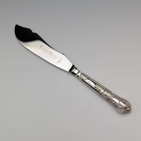 1977 British Vintage Pure Silver Handle Butter Knife Harrison Brothers Paper Box
