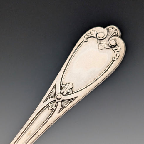 Early 20th century German antique 800 silver pastry server pair in case