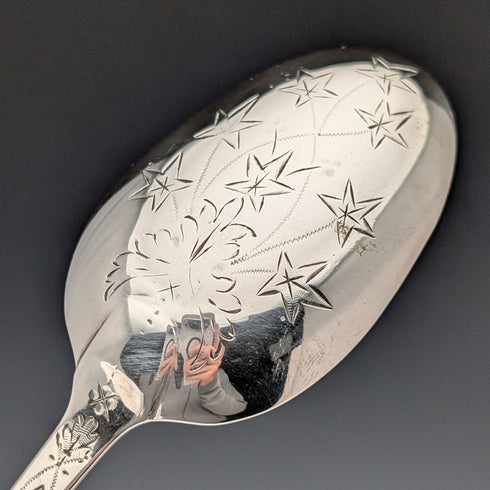 1869年 英国アンティーク 純銀製 クリスニングカトラリーペア 計55g ケース入 HJ Lias&Son