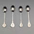 1967 British Vintage Enamel Decorated Sterling Silver Coffee Spoons x 4, Total 48g, Turner & Simpson, Case Included