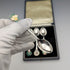 1967 British Vintage Enamel Decorated Sterling Silver Coffee Spoons x 4, Total 48g, Turner & Simpson, Case Included