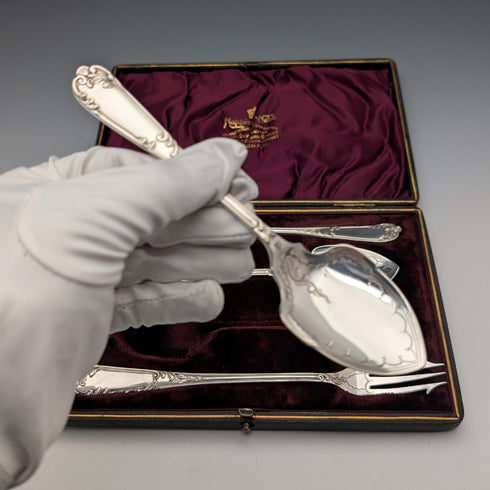 英国アンティーク シルバープレート製 デザートセット Mappin&Webb ケース入