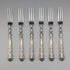 1973 British Vintage Sterling Silver Handle Dessert Fork x6 Harrison Brothers Case Included