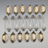 12 antique British silver plate dessert spoons from around 1850, Jehoiada Alsop Rhodes, in case