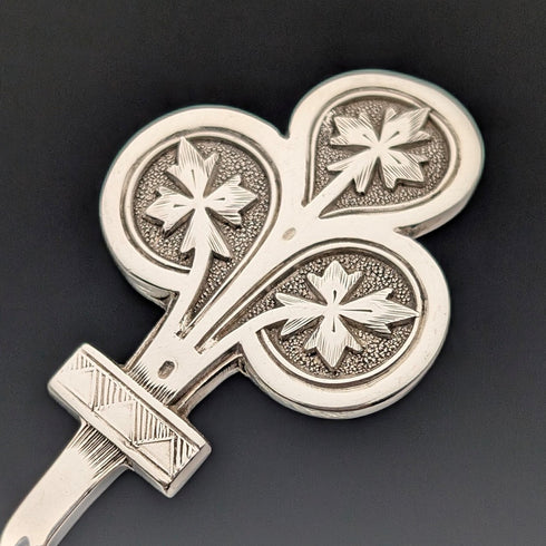 12 antique British silver plate dessert spoons from around 1850, Jehoiada Alsop Rhodes, in case