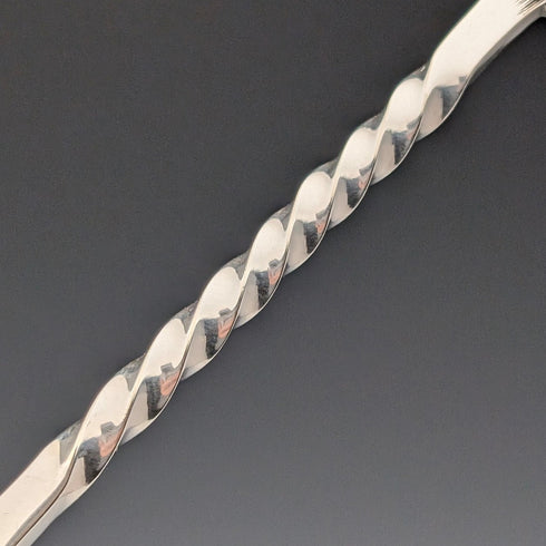 12 antique British silver plate dessert spoons from around 1850, Jehoiada Alsop Rhodes, in case