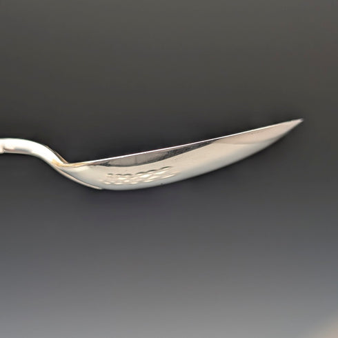 12 antique British silver plate dessert spoons from around 1850, Jehoiada Alsop Rhodes, in case