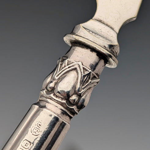 1906年頃 英国アンティーク 純銀ハンドル カトラリー6ペア John Biggin 木箱入り