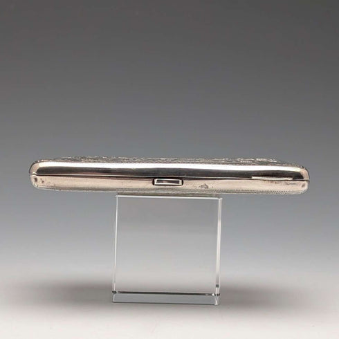 1889 British antique sterling silver double door card case, 73g, Minshull & Latimer