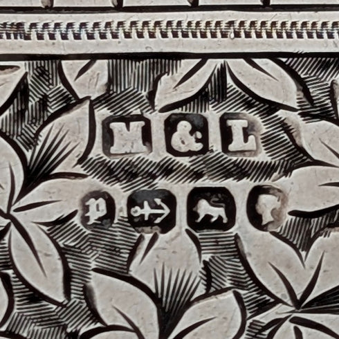 1889年 英国アンティーク 純銀製 両開き型 カードケース 73g Minshull & Latimer
