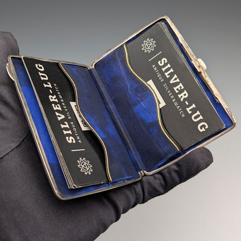 1889年 英国アンティーク 純銀製 両開き型 カードケース 73g Minshull & Latimer