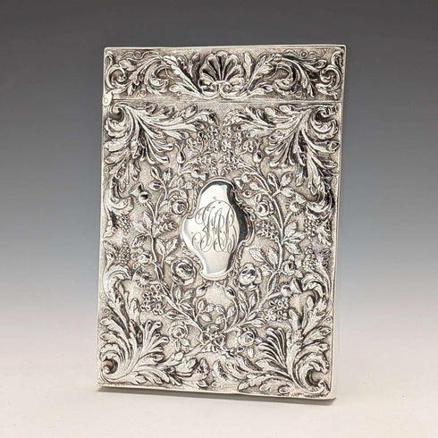 1837 British antique sterling silver card case 63g Gervase Wheeler