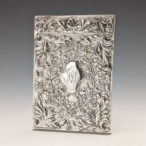 1837 British antique sterling silver card case 63g Gervase Wheeler