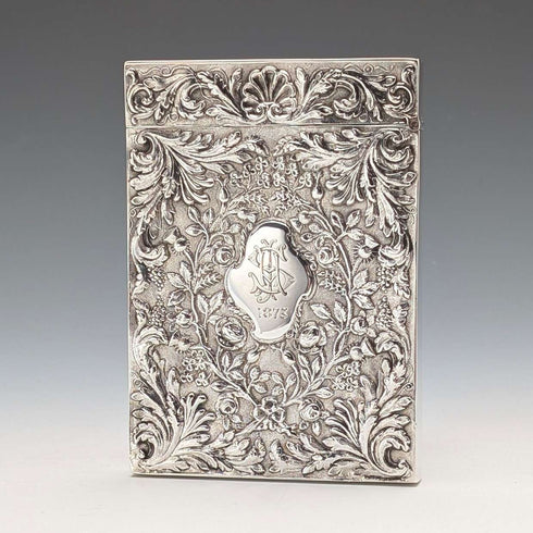 1837 British antique sterling silver card case 63g Gervase Wheeler