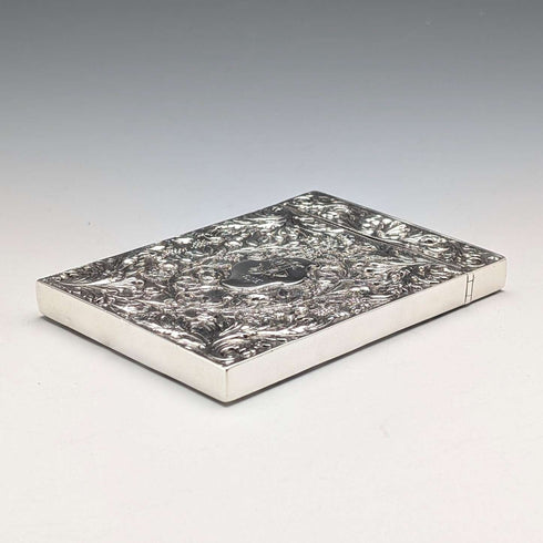 1837 British antique sterling silver card case 63g Gervase Wheeler