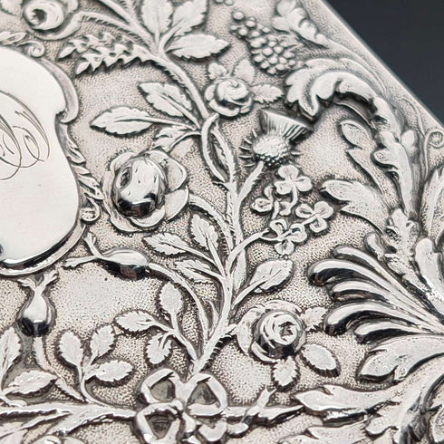 1837 British antique sterling silver card case 63g Gervase Wheeler