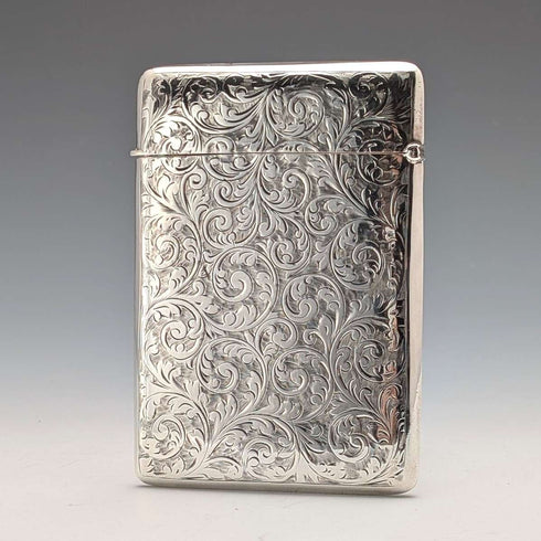 1902 British antique sterling silver card case, 81g, Joseph Rodgers