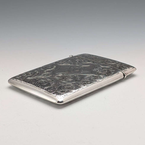 1902 British antique sterling silver card case, 81g, Joseph Rodgers