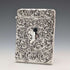 1902 British antique sterling silver embossed card case, 52g, Henry Matthews